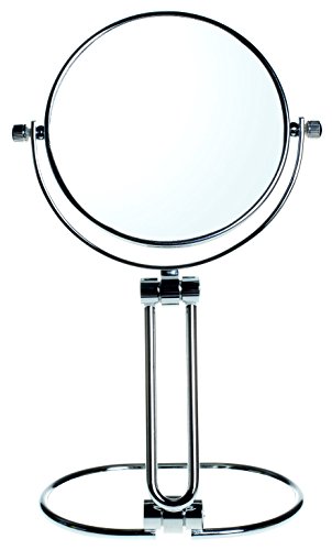 HIMRY Designed faltbare Kosmetikspiegel, 5 inch, 10x Vergrößerung, 360° drehbar. Kosmetik Spiegel / 2 Spiegel: normal und 10 - fach Vergrößerung,verchromten, Tisch Spiegel unterwegs Spiegel KXD3124-10x