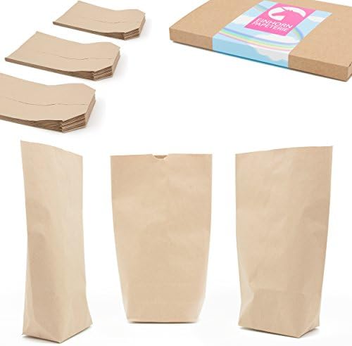 At Least 50 Brown Kraft Paper Bags (17x26 cm) with Cross Base – Like To Use For Wedding Favours, party bags, gifts, birthdays, christenings, shops, DIY Easter etc. – Opaque