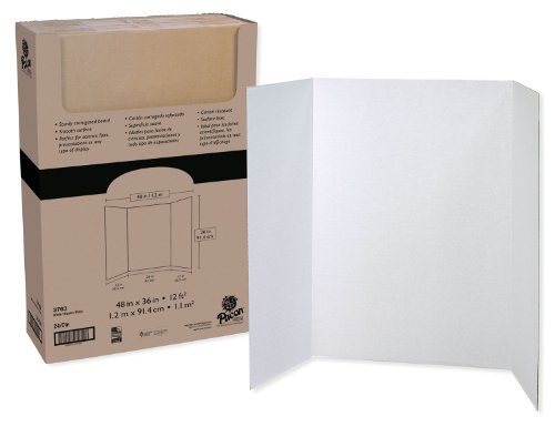 Creativity Inspired Tri-Fold Presentation Boards, 4 White Sheets, 1,218mm x 914mm, Ideal for Classrooms, Schools, Offices & Display Boards