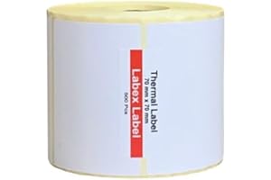 LABEX LABEL Etiquetas térmicas de 70x70 mm, diseño de cebra, 500 unidades, etiquetas térmicas de transferencia térmica, 1 rollo, 500 etiquetas térmicas (1 rollo)