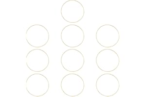 Toyvian Atrapasueños de metal macramé anillo dorado redondo de metal 20 cm 10 unidades anillo de alambre DIY corona marco artesanía material festival fiesta decoración