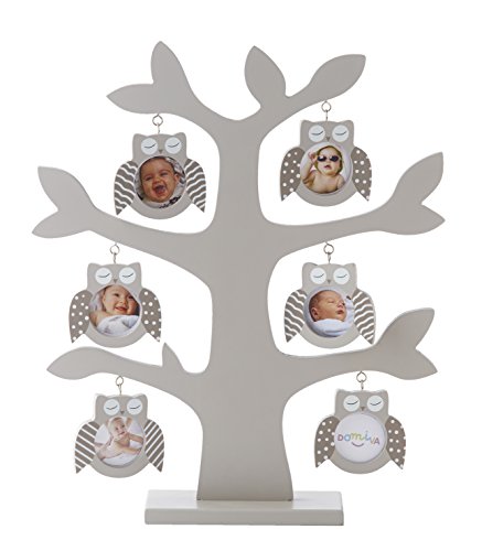 DOMIVA Arbre de 6 Photos Chouettes Taupe