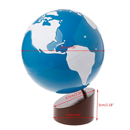 BECU Montessori globe terrestre, La géographie Globe Of World Parts, Jouet d'apprentissage précoce pour enfants,Lunettes de protection,blanc