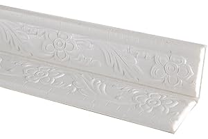 URFEDA Selbstklebende zierleisten Neatiease Flexible Zierleisten Sparpaket, zum Abziehen und Aufkleben, Deckenleiste, tapeten zierband, Wandverkleidung für Heimdekoration(2,3 m x 8 cm x 1 cm, Weiß)