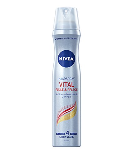 Nivea Haarspray Vital, Fülle und Pflege, 24 Stunde Halt, 4er Pack (4 x 250 ml)