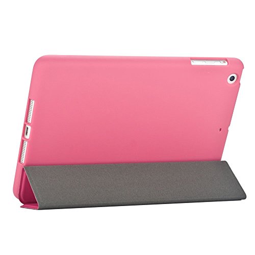 Khomo iPad Mini 1, 2, 3 Hülle Case Dunkelrosa Gehäuse mit doppelten Schutz ultra dünn und leicht, Smart Cover – Italic Dark Pink - 4