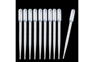 10 x Bettecso Pipeta 3 ml laboratorio desechable graduada plástico, cuentagotas líquido, 3 mililitros, gotero de laboratorio Pasteur, química, minibiología, líquidos, aceites, fragancias, cultivo 3ml