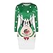 Produktbild Soupliebe Frauen 3D Weihnachtsbaum Print Langarm LäSsige Stretchy Skinny Bottom Dress Abendkleider Cocktailkleid Partykleider Blusenkleid