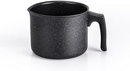 Moneta Bollilatte in alluminio antiaderente Etnea, effetto pietra, nero, 14 cm