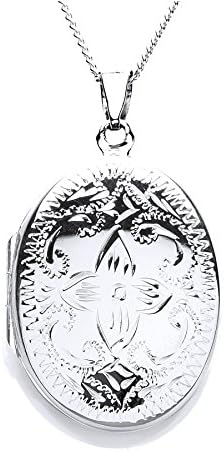 MiChic Damen-Charmskette Sterling-Silber 925 Medium Engraved Oval Locket 46 cm 0901/2