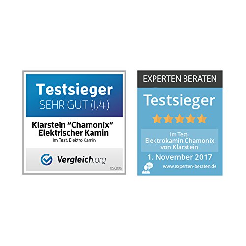 Klarstein Chamonix Elektrokamin Kaminofen (Wandkamin, 2000 Watt Heizlüfter, 2 Heizstufen, Flammen-Simulation, ) weiß - 6