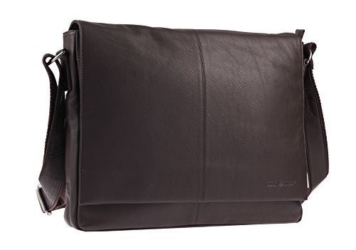 Preisvergleich Produktbild Greenburry Pure A4 Messenger Bag Leder 37 cm Laptopfach