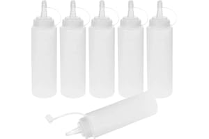 OVTAI Squeeze Lot de 6 bouteilles compressibles, anti-fuite 250 ml, sans BPA, graduation, sauces
