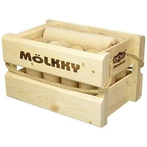 Mölkky Original – Juegos Exterior de Lanzamiento para Jardin, Picnic, Playa, Ocio – 12 Bolos Madera, 1 Palo, Juego Molkky para Adultos, familias, Grupos, 2 o más Jugadores, a Partir de 6 años