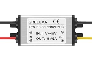 Greluma 1 st DC 12v 24v till 9v Step Down Converter Regulator 5A 45W Strömadapter Reducer för bilelektronik Lastbil Fordon Bå