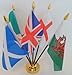 Produktbild Großbritannien Union Jack England Schottland Irland Wales 5 Flagge Zentrum Tisch Büro Anzeige mit Basis Gold