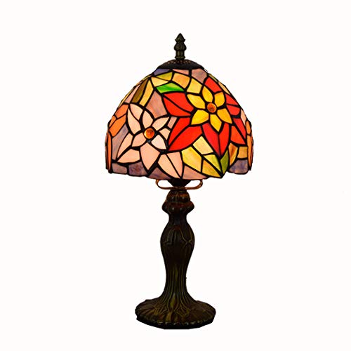 YJFFAN 8-Zoll 20Cm Tischlampe-Retro Rural Buntglas Augenschutz Lampenschirme Schreibtisch Leuchten, Indoor-Beleuchtung Leselampe (110-240V, Glühbirnen Nicht Enthalten)