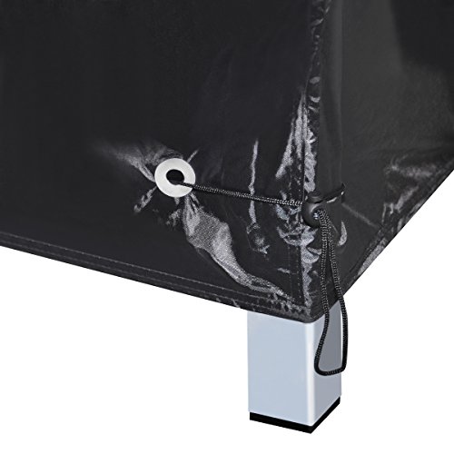 PIXNOR 250 * 250 * 90 CM Abdeckung für aufeinandergestapelte Gartenstühle und Gartentische und Möbelsets (schwarz) - 5