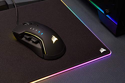 Corsair MM800C - Alfombrilla de Rat  n para Juego  Medio  15 Zonas RGB  Superficie Pa  o  Tela   Negro