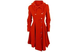 Shoplifemore Gothic Long Trench Coat Black Slim Asymmetric Lapel Collar Button Elegant Autumn Winter Vintage Goth Overcoat Outwears