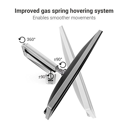 Fleximounts D7L Gasfeder Monitorhalter Tischhalterung Standfuß für 10 „-34“ LCD LED TV Bildschirme Flachbildschirm, Belastbarkeit:6-15 kg, neigbar, schwenkbar 360°, höhenverstellbar - 3
