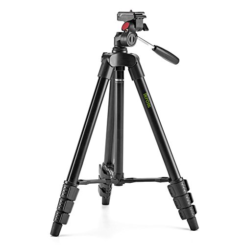 Trípode Completo para Viaje, iKross Trípode Ligero con Panoramica y Soporte Adaptadores para Tablet, Teléfono Móvil Smartphone, iPhone, GoPro Camera Acción, DSLR / EVIL Camera Réflex Digital, Canon, Nikon, Sony