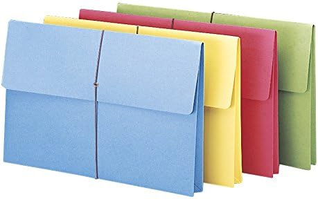 Smead Expanding Wallet, 2" Expansion, Flap and Cord Closure, Legal Size, Assorted Colors, 50 per Carton (77271)