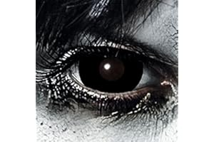 KING OF HALLOWEEN.DE 1 paire de lentilles de contact colorées Mini sclérotique pour Zombie Vampire Cosplay carnaval Zombie Le Noir - sans correction