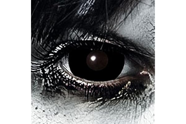 1 paire de lentilles de contact colorées Mini sclérotique pour Zombie Vampire Cosplay carnaval Zombie Le Noir - sans correction