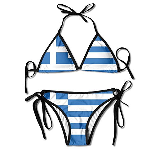 Preisvergleich Produktbild Womens Bikini Set Griechenland Griechische Flagge Sexy Badeanzug