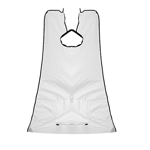 Beard Apron Gather Cloth Bib Facial Hair Trimmings Catcher Cape Sink White/Black - White, 70mm