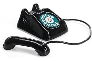 Odoria 1/12 Scale Dolls House Miniature Telephone Dollhouse Accessories, Black