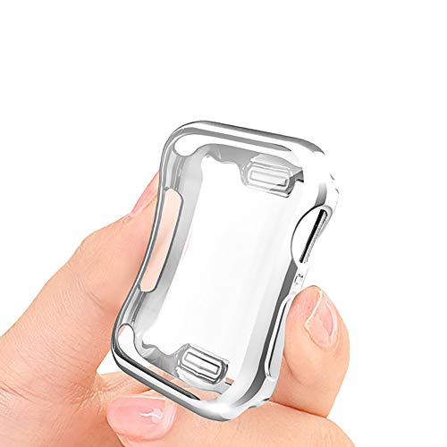 Preisvergleich Produktbild TianranRT Weich Ultra Slim ÜBerzug Tpu SchüTzen Fall Abdeckung Weiche DüNne Beschichtung Fallabdeckung für Apple Watch Series 4 (Silber,44MM)