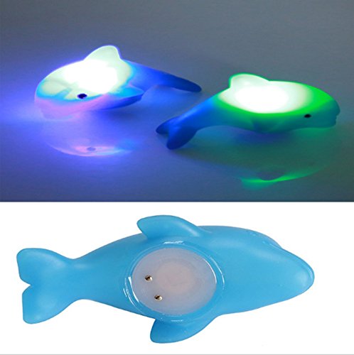 2Pcs Baby-netter bunter LED-blinkender Delphin Badespielzeug
