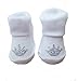 Baby Girls Cute WHITE Princess Crown/Tiara Socks in Gift Bag - Size 0-6 Months - Ideal Baby Gift!