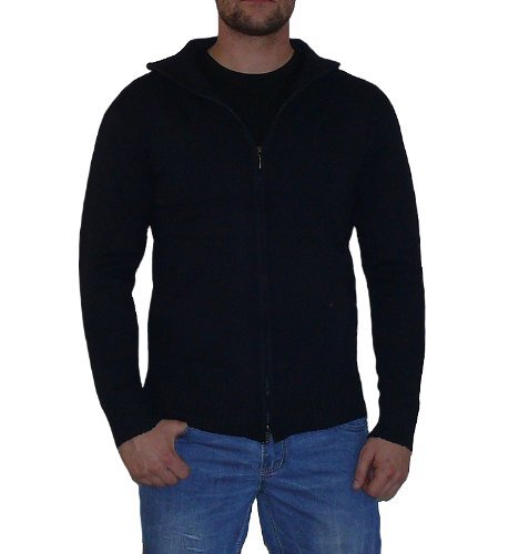 Trendige Moderne Doppelzipper Strick Uni Sweat Jacke C811 von S&LU Grn S