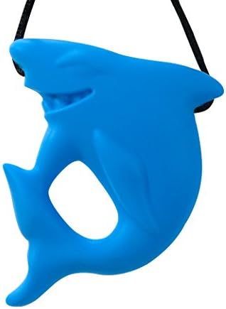 Stimtastic Chewable Silicone Shark Pendant Nontoxic BPA and Phthalate Free, Aqua