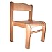Children's Furniture Solid Beech Wood One Children's Chair without Armrest Natural Varnish
