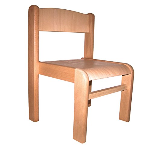 Children's Furniture Solid Beech Wood One Children's Chair without Armrest Natural Varnish