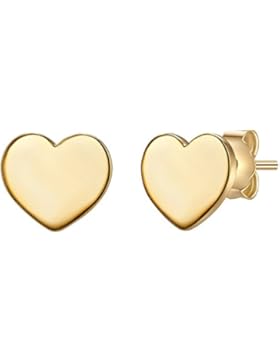 Glanzstücke München Damen-Silberohrstecker Herz Sterling Silber gelbvergoldet - Silber-Ohrringe mit Herz-Symbol...