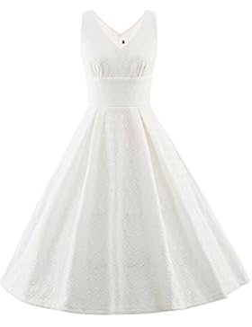 LUOUSE Damen Audrey Hepburn 50s Retro vintage Bubble Skirt Rockabilly Swing Evening kleid Dress