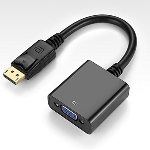DisplayPort (DP) to VGA, HaoDe Gold-Plated DisplayPort (DP) to VGA Male to Female Adapter(Black)