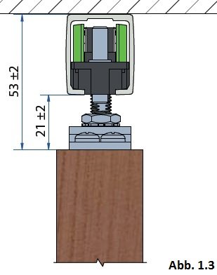 MINISPORT MA 40-190+ Schiebetürbeschlag Schiebetür Türbreite: 91-120cm, Laufrohr: 190cm, Tragkraft: 40kg … Komplett-Set für Schiebetüren, Innentüren und Wandschränke - 4