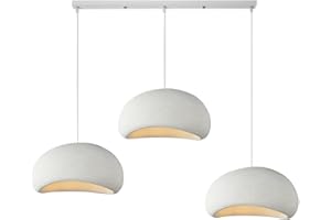 HEYUN Creative Wabi-sabi Pendant Light E27 White Polyethylene Chandelier Modern Dining Table Pendant Light 3-Bulb Interior Lighting Adjustable Home Decoration for Dining Room Kitchen Island Light (A2)