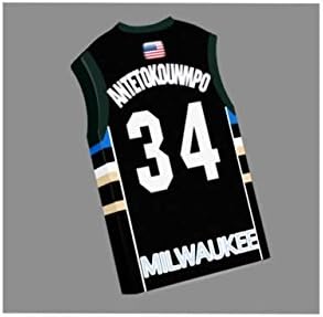 NBA – T-Shirt In The Colour Of Your Favourite Team. Personalised FREE Shaped Fridge Magnet: Any Team, Name, Number., Milwaukee Bucks  