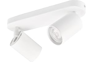 KYOTECH 2 Way LED Ceiling Light Rotatable GU10 Ceiling Spotlights Fitting GU10 Sockets White Angle Adjustable Lighting for Kitchen Living Room and Bedroom, Bulb not Included