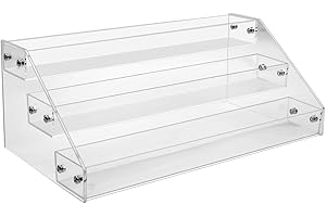 Erpmlyo 3 Tier Clear Acrylic CD Holder Cascading CD Storage Rack