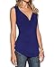 Produktbild Beiläufige Oberteil ZJCTUO Damen V-Ausschnitt Ärmellos Wickelshirt Basic Shirt Bluse(EU 38/M, Dunkelblau)