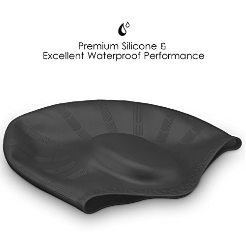 Silikon Badekappe mit ergonomischen Ohrabdeckung und große Elastizität für Jugendliche und Erwachsene - 3