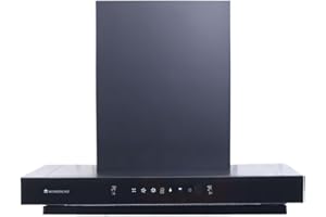 Wonderchef Ruby Sleek 60cm Chimney| Powerful Suction of 1400m3/hr| Auto Clean Function| Oil Collector| Low Noise| Black